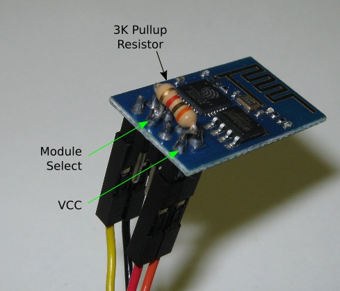 Pullup resistor for the ESP8266 module chip-select pin.