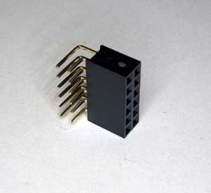 A six-pin, right-angle PMOD socket