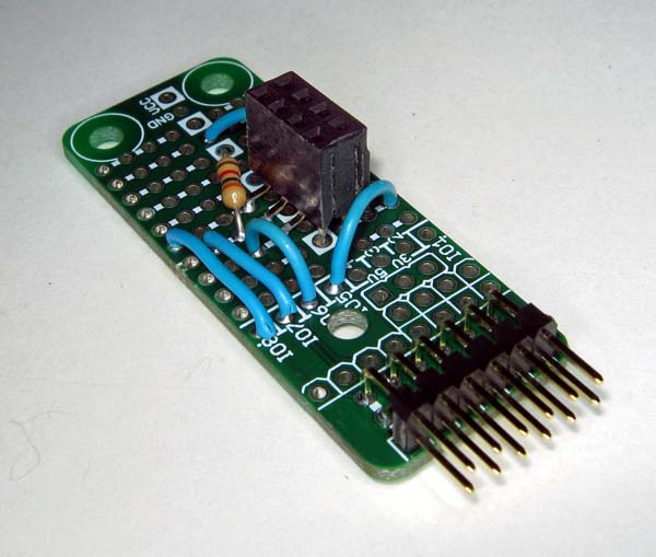 Completed prototyping board with socket for ESP8266 Wifi module