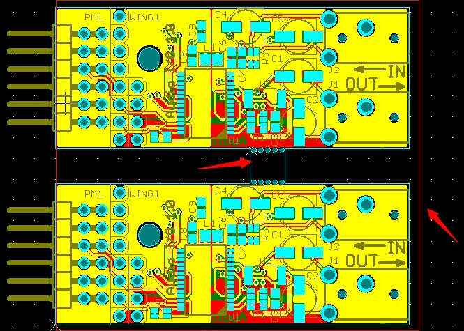 Dual-board PCB array.