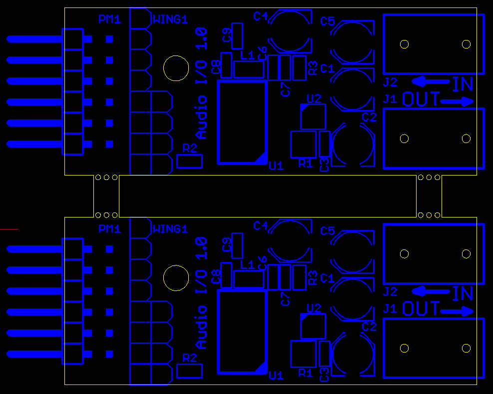 Original board outline and silkscreen showing overlap.