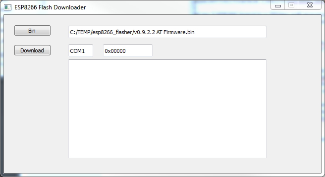 Binary file ready for downloading to the serial flash on the ESP8266 board.