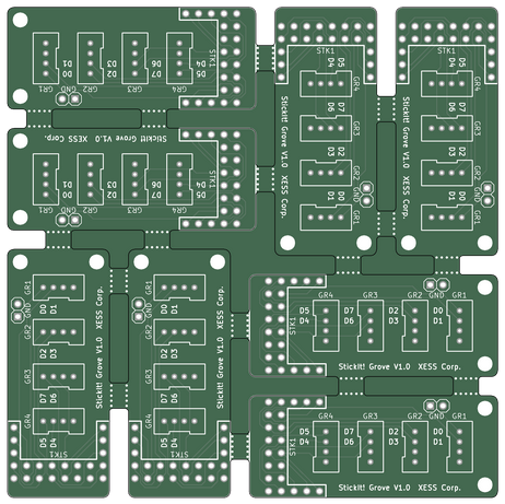 Eight PCB array.