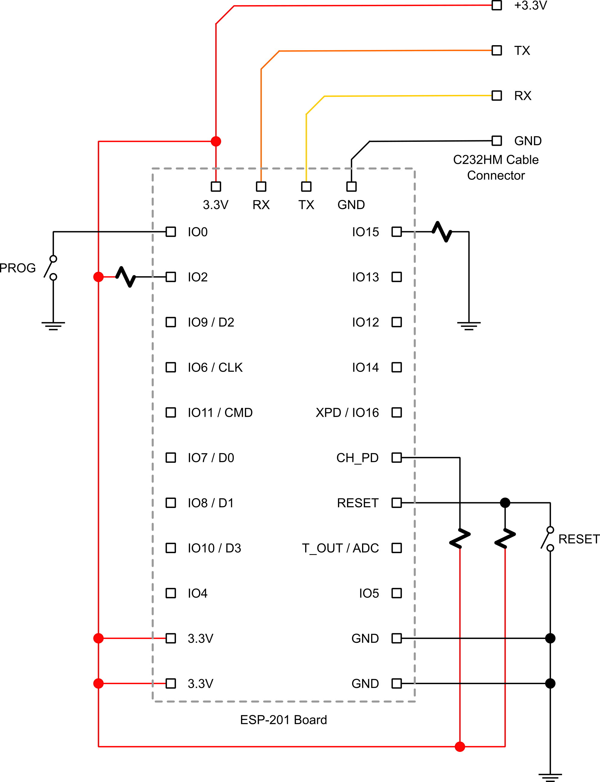 ESP-201 flash programming board schematic.